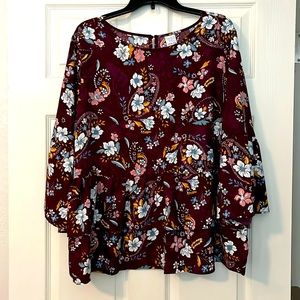 NWOT WOMEN’S PLUS SIZE PEPLUM TOP : SIZE 22